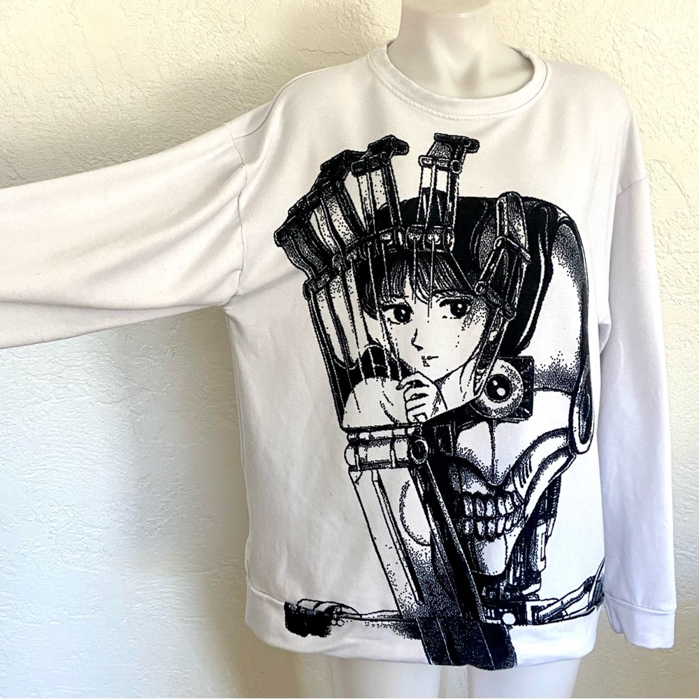 Very rare Kikillo Anime Terminator Sweater Black White L
